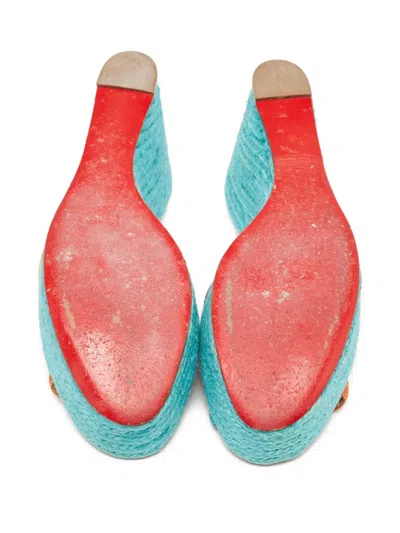 Pre-owned Christian Louboutin 105mm Crepon Espadrilles