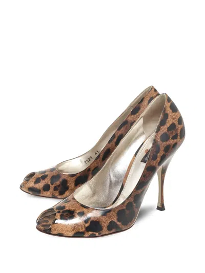 Pre-owned Dolce & Gabbana 115mm Leopard-print Pumps