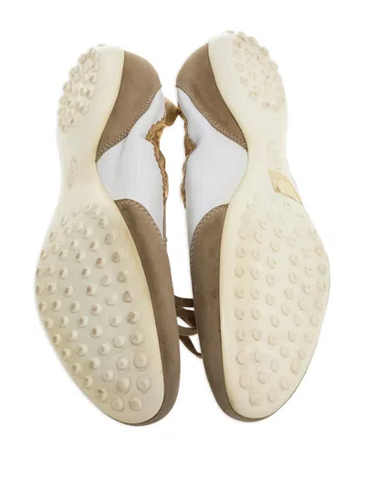 Pre-owned Tod's Vintage Suede Lace-up Ballet Flats