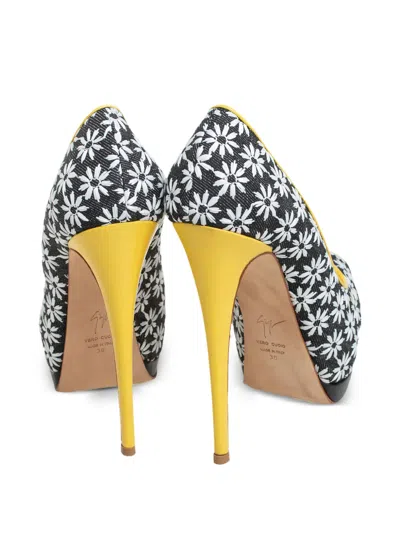 Pre-owned Giuseppe Zanotti Vintage  140mm Floral-print Peep-toe Sandals