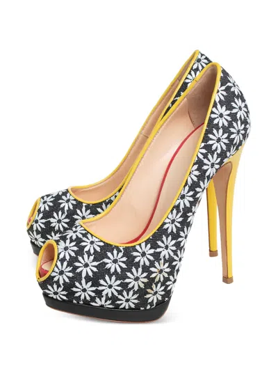 Pre-owned Giuseppe Zanotti Vintage  140mm Floral-print Peep-toe Sandals