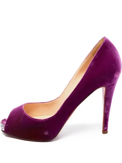 Pre-owned Christian Louboutin 120mm Velvet Pumps
