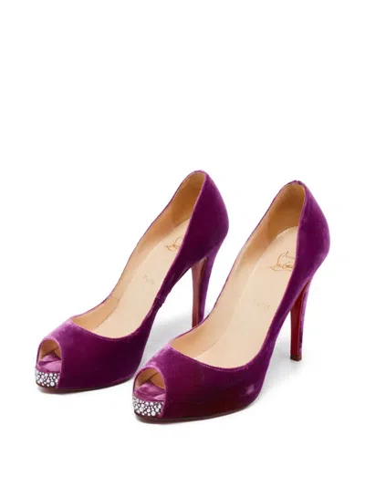 Pre-owned Christian Louboutin 120mm Velvet Pumps