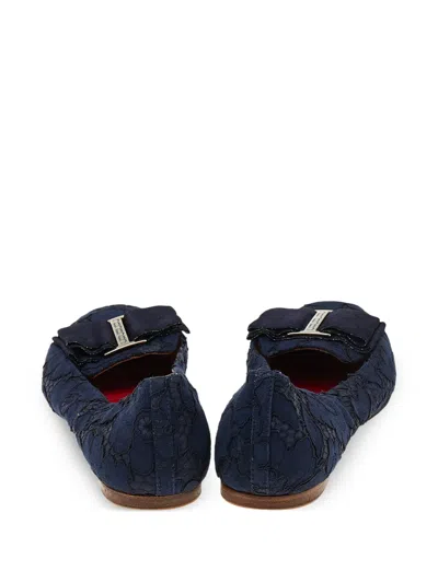 Pre-owned Carolina Herrera Vintage Lace-embellished Ballet Flats