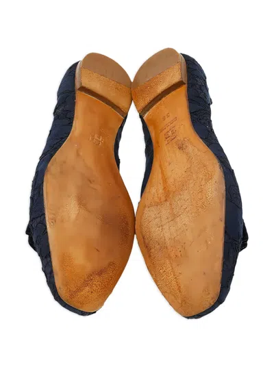 Pre-owned Carolina Herrera Vintage Lace-embellished Ballet Flats