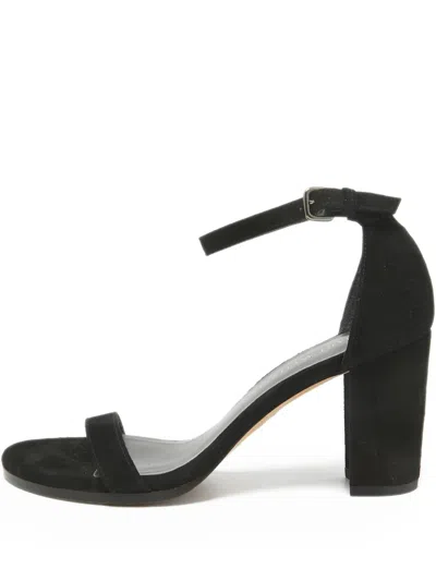 Pre-owned Stuart Weitzman  80mm Nearlynude Block-heel Ankle-strap Sandals