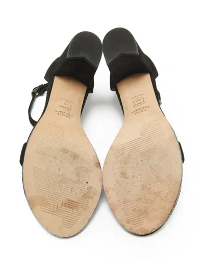 Pre-owned Stuart Weitzman  80mm Nearlynude Block-heel Ankle-strap Sandals