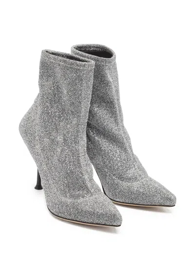 Pre-owned Sergio Rossi Vintage 90mm Embellished Ankle Boots
