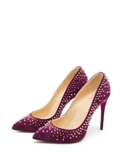Pre-owned Christian Louboutin 105mm Escarpic Spiked Suede Pumps