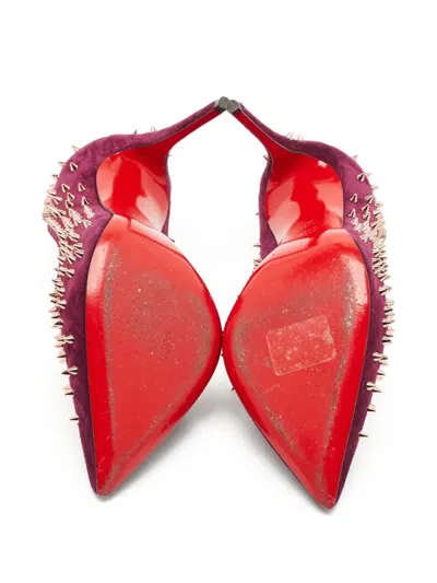 Pre-owned Christian Louboutin 105mm Escarpic Spiked Suede Pumps