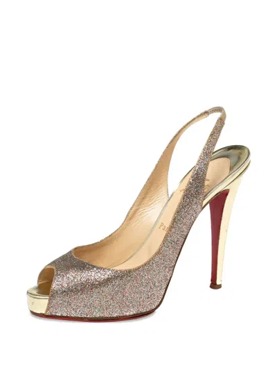 Pre-owned Christian Louboutin 125mm Glitter-embellished Heels
