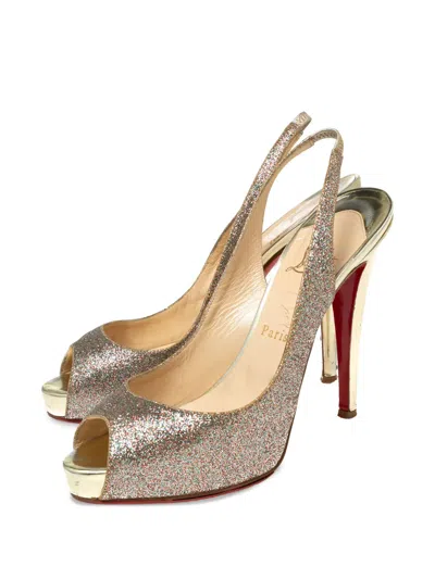 Pre-owned Christian Louboutin 125mm Glitter-embellished Heels
