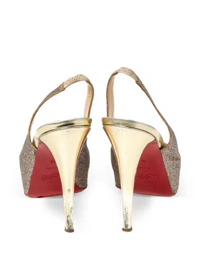 Pre-owned Christian Louboutin 125mm Glitter-embellished Heels