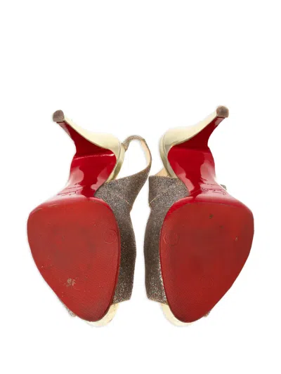 Pre-owned Christian Louboutin 125mm Glitter-embellished Heels