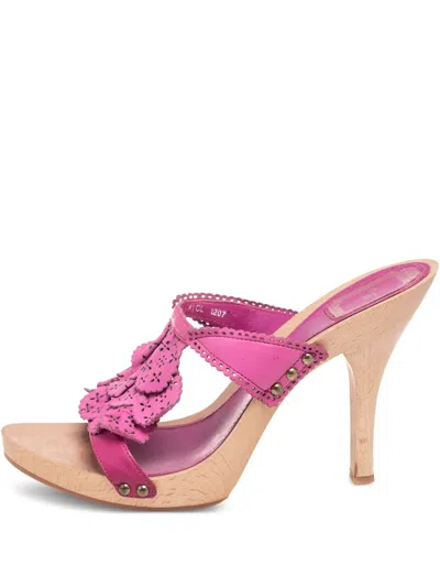Pre-owned Dior 100mm Ruffle-detailed Sandals