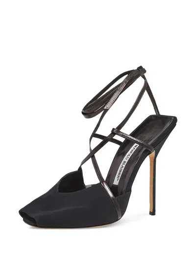 Pre-owned Manolo Blahnik 120mm Strappy Peep-toe Heels