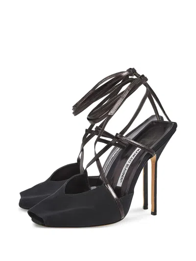 Pre-owned Manolo Blahnik 120mm Strappy Peep-toe Heels
