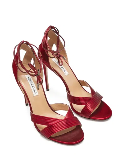 Pre-owned Aquazzura  115mm Ari Plissé-strap Stiletto Sandals