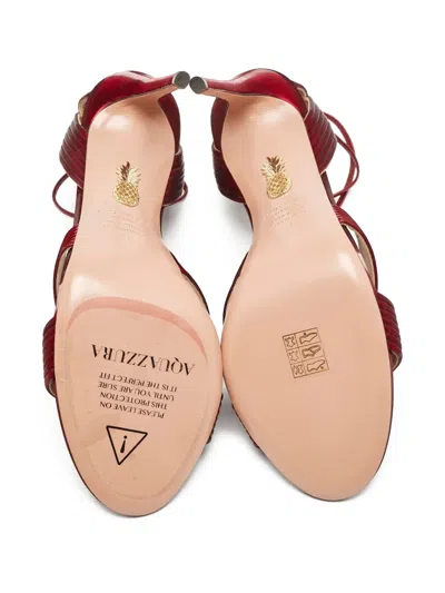 Pre-owned Aquazzura  115mm Ari Plissé-strap Stiletto Sandals