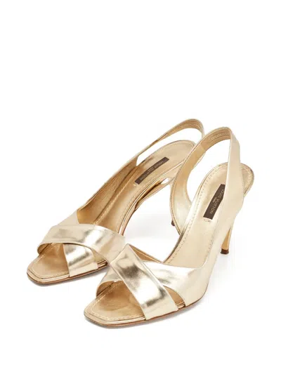 Pre-owned Louis Vuitton 105 Metallic Open-toe Sandals