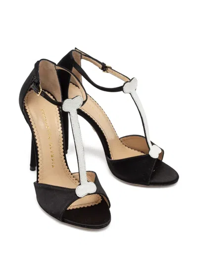 Pre-owned Charlotte Olympia  105mm Monochrome Skeleton T-bar Heeled Sandals