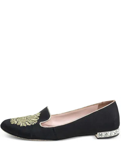 Pre-owned Miu Miu Embroidered Loafers