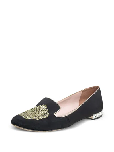 Pre-owned Miu Miu Embroidered Loafers