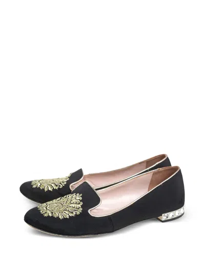 Pre-owned Miu Miu Embroidered Loafers