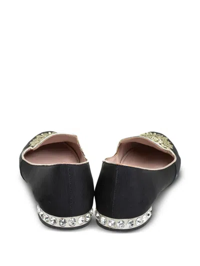 Pre-owned Miu Miu Embroidered Loafers