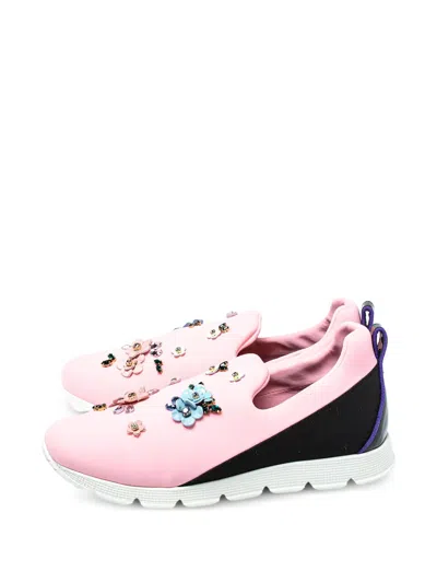 Pre-owned Dolce & Gabbana Floral-embellished Slip-on Sneakers