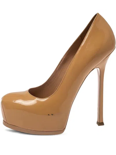 Pre-owned Saint Laurent 150mm Platform Stiletto Heel Pumps