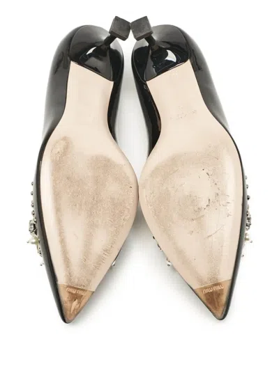 Pre-owned Miu Miu 110mm Pearl-embellished Pointed-toe Pumps