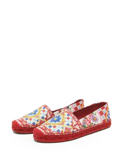 Pre-owned Dolce & Gabbana Majolica-print Espadrilles