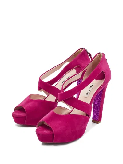Pre-owned Miu Miu 130mm Suede Pumps