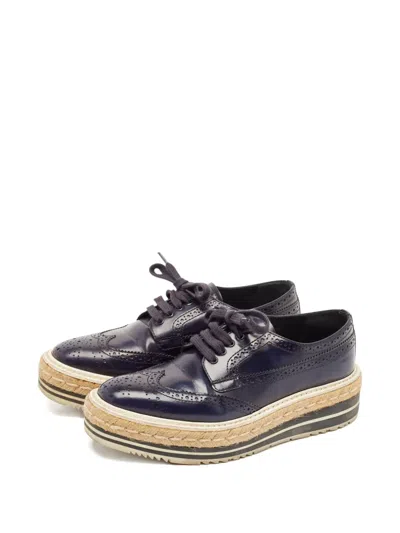 Pre-owned Prada Platform Lace-up Shoes