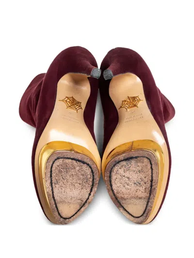 Pre-owned Charlotte Olympia 140mm Leather Ankle Boots