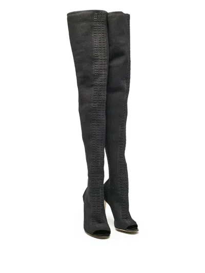Pre-owned Gianvito Rossi  100mm Open-toe Over-the-knee Boots