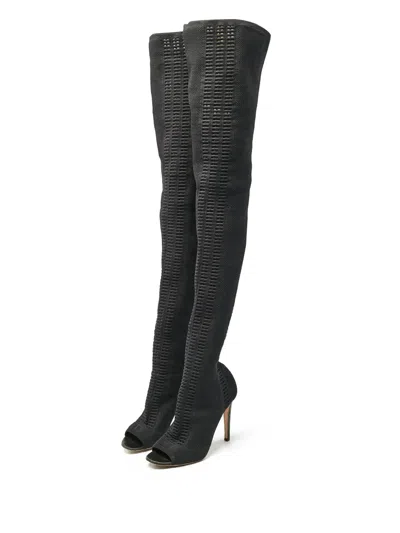 Pre-owned Gianvito Rossi  100mm Open-toe Over-the-knee Boots