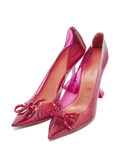 Pre-owned Amina Muaddi  105mm Rosie Transparent Pumps