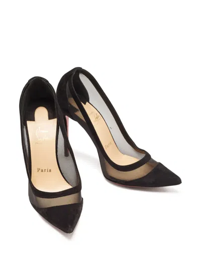 Pre-owned Christian Louboutin 110mm Galaviti Mesh-panelled Stiletto Pumps