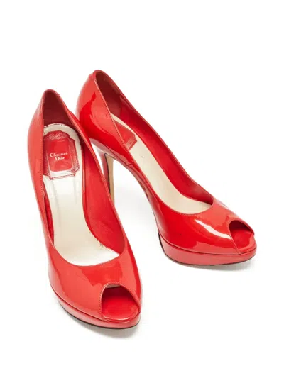 Pre-owned Dior 120mm Peep-toe Patent-leather Pumps