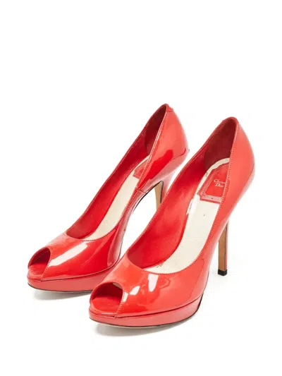 Pre-owned Dior 120mm Peep-toe Patent-leather Pumps