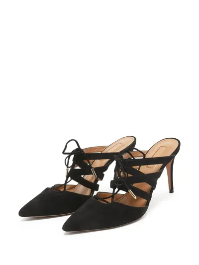 Pre-owned Aquazzura  85mm Belgravia Lace-up Mules