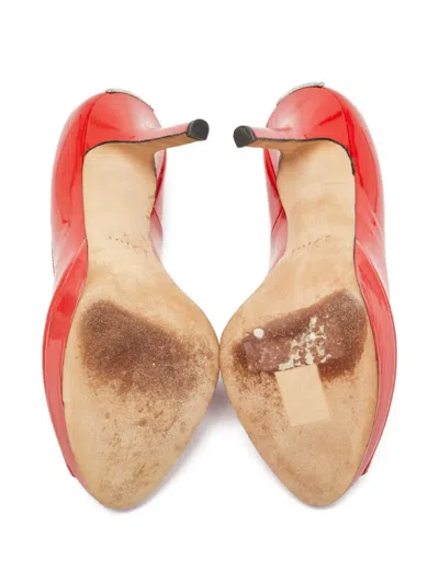 Pre-owned Dior 120mm Peep-toe Patent-leather Pumps