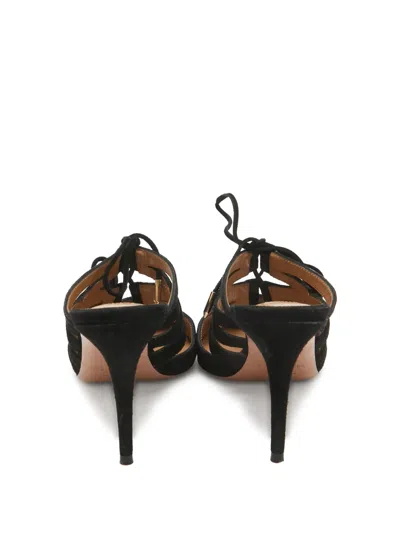 Pre-owned Aquazzura  85mm Belgravia Lace-up Mules