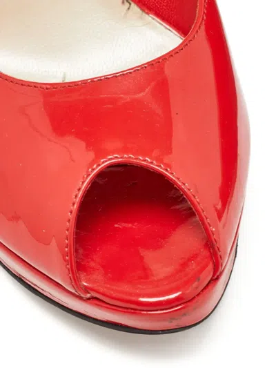 Pre-owned Dior 120mm Peep-toe Patent-leather Pumps
