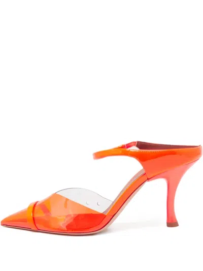 Pre-owned Malone Souliers 85mm Transparent Panel Pointed-toe Mules