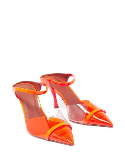 Pre-owned Malone Souliers 85mm Transparent Panel Pointed-toe Mules