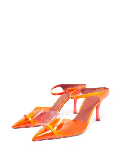 Pre-owned Malone Souliers 85mm Transparent Panel Pointed-toe Mules