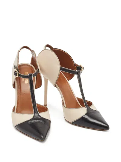Pre-owned Malone Souliers  100mm Sadie Two-tone Pointed-toe Pumps